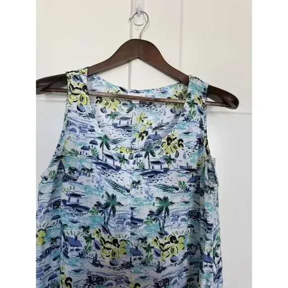 J.Jill Shift Dress 100% Linen Large Petite Sleeveless Beach Resort Coastal - Picture 3 of 9